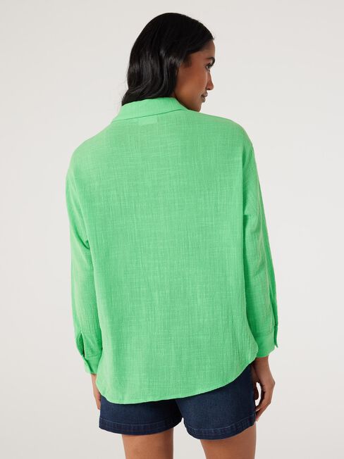 Cara Cheesecloth Shirt, Green, hi-res