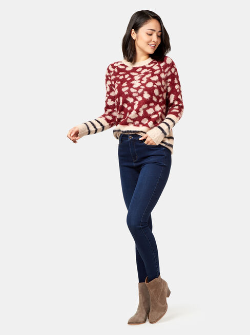 Erin Patterned Knit, Blue, hi-res