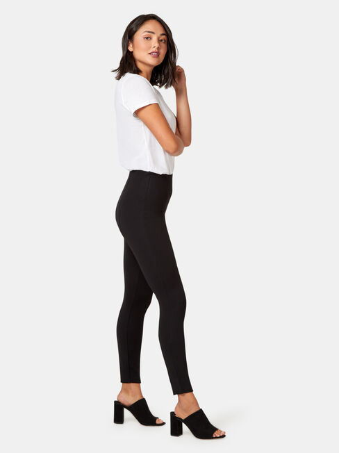 Naomi Tummy Trimmer Ponte Pant, Black, hi-res