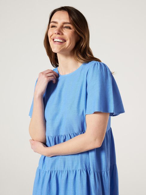 Bobby Tiered Dress, Sapphire, hi-res