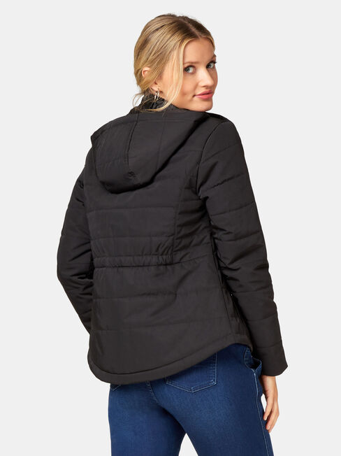 Claire Water Resistant Jacket, Black, hi-res