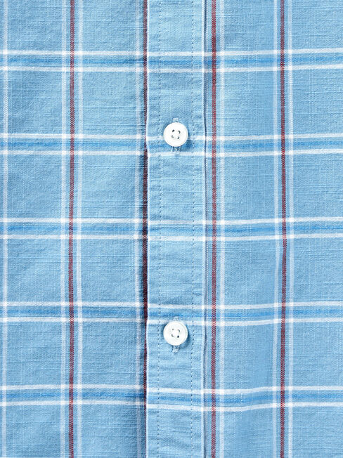 Juno Long Sleeve Check Shirt, Blue, hi-res