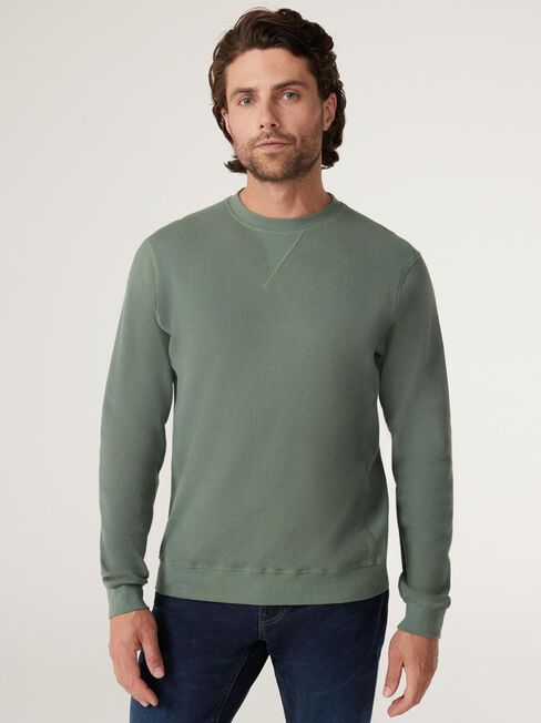 LS Harrison Crew Textured Top, sage, hi-res