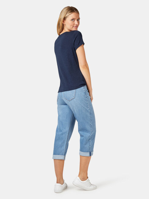 Vivienne Tie Front Top, Blue, hi-res