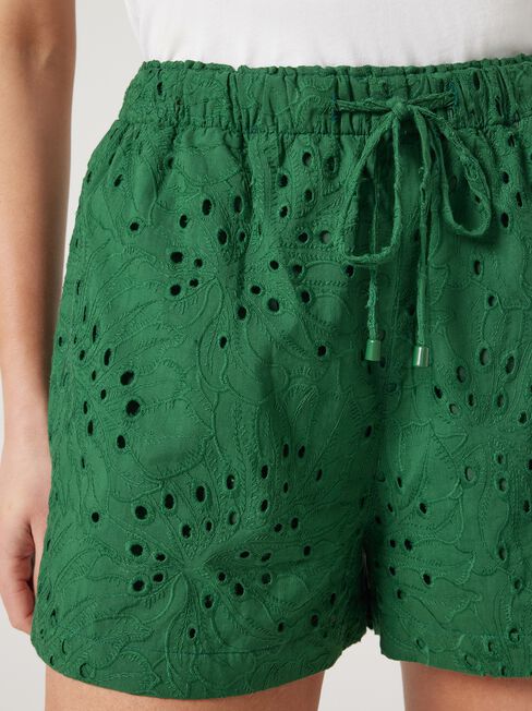 Cara Cutwork Short, Green, hi-res