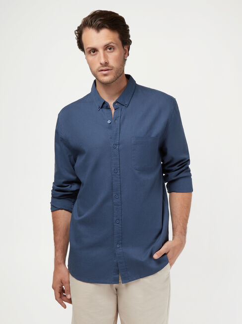 LS Brody Textured Shirt, Blue, hi-res