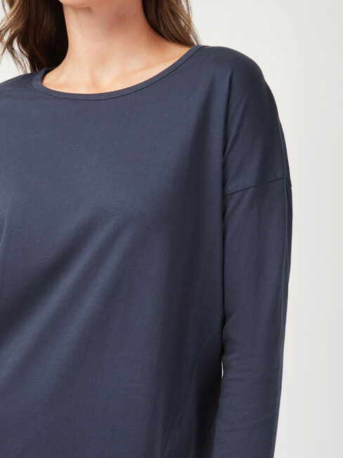 3/4 Sleeve Drop Shoulder Tee, Blue, hi-res