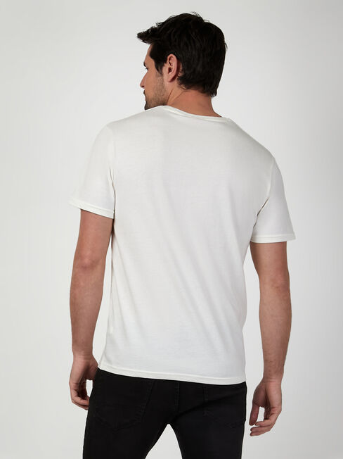 SS Evel Knievel Legend Print Crew Tee, White, hi-res