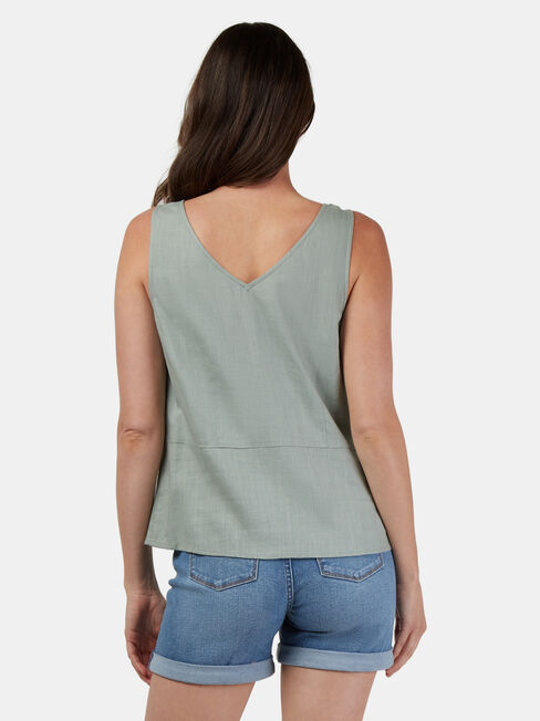 Tyla V-Neck Tank, Green, hi-res