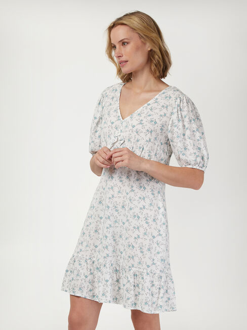 Sonia V Neck Dress, Floral, hi-res