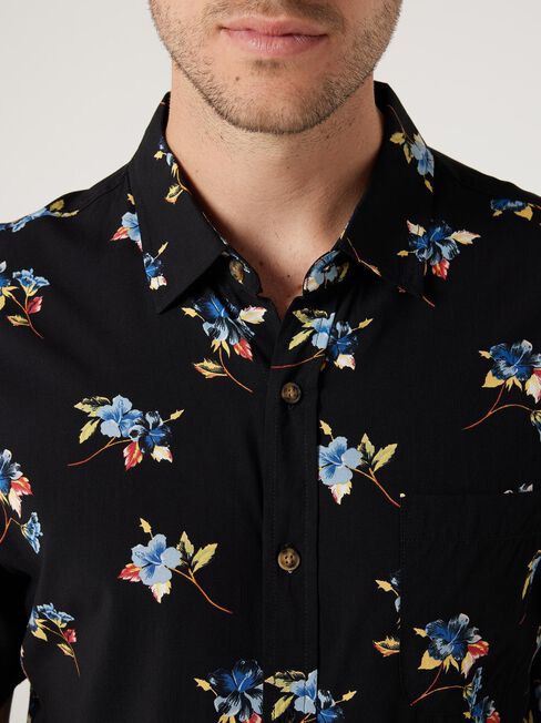 SS Wade Print Shirt, Black Multi, hi-res