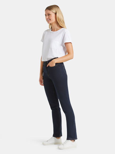 Tummy Trimmer Slim Straight Jeans  Absolute Indigo, Dark Indigo, hi-res