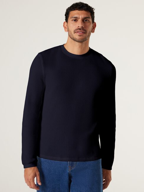 Berlin Waffle Crew Neck Long Sleeve Tee