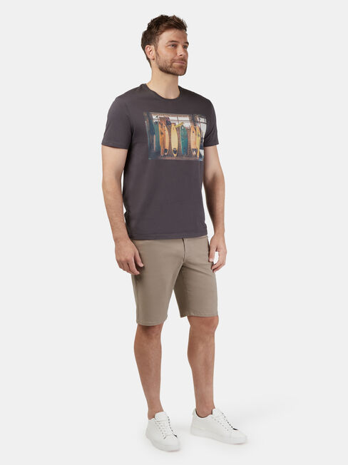 Leon Short Sleeve Print Crew Tee, Grey, hi-res