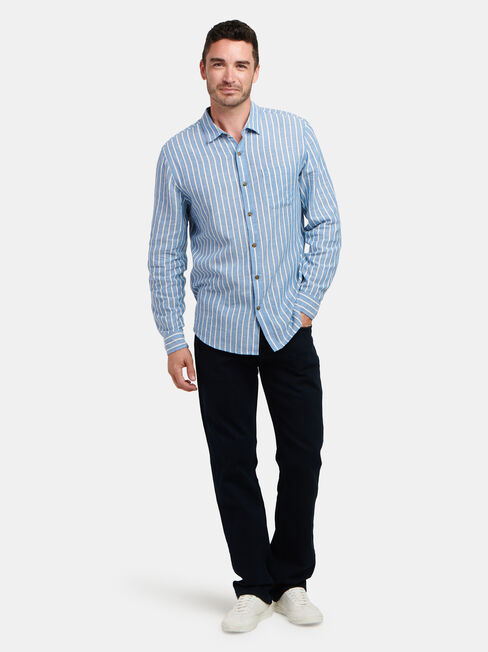 Ronnie Long Sleeve Stripe Shirt, Blue, hi-res
