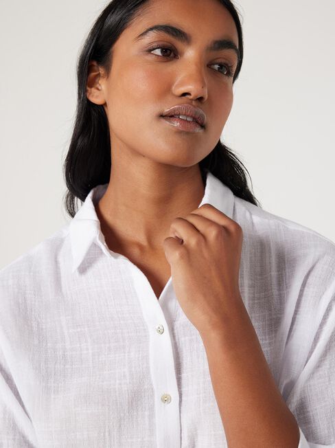 Cara Cheesecloth Shirt, White, hi-res