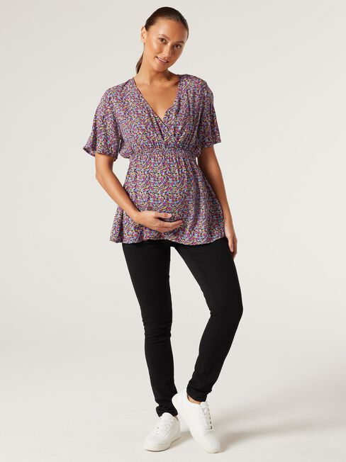 Bobby Wrap Maternity Top, Floral Multi, hi-res