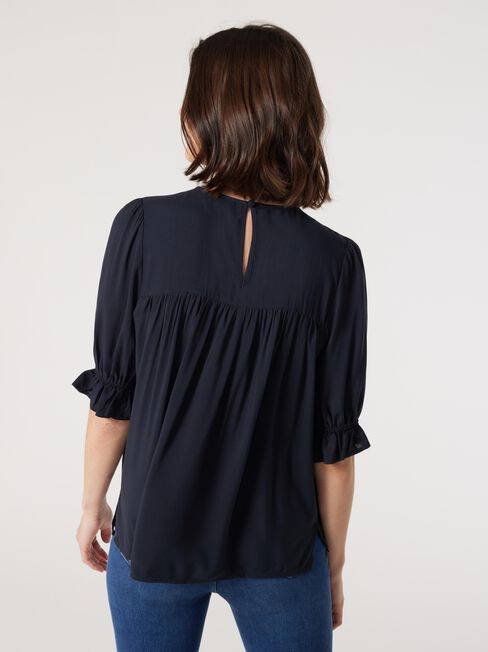 Kylie Lace Detail Top, Blue, hi-res