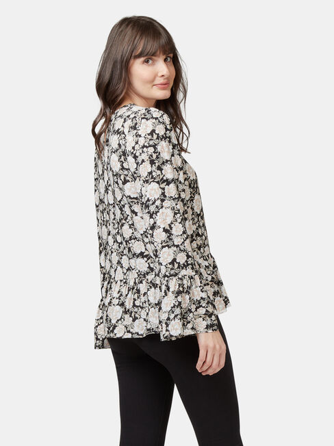 Kinsley Lace Detail Blouse, Floral, hi-res