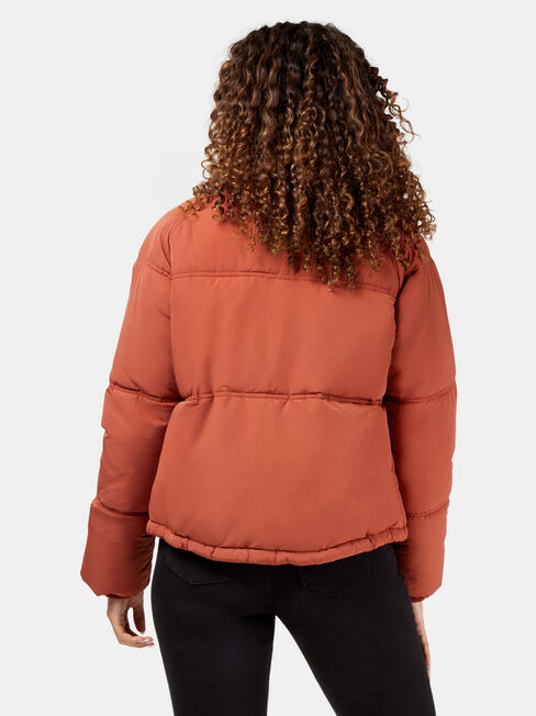 Mabel Short Puffer Jacket, Red, hi-res
