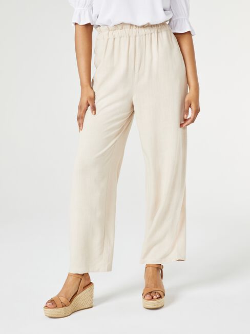 Piper Paperbag Relaxed Pant, Brown, hi-res