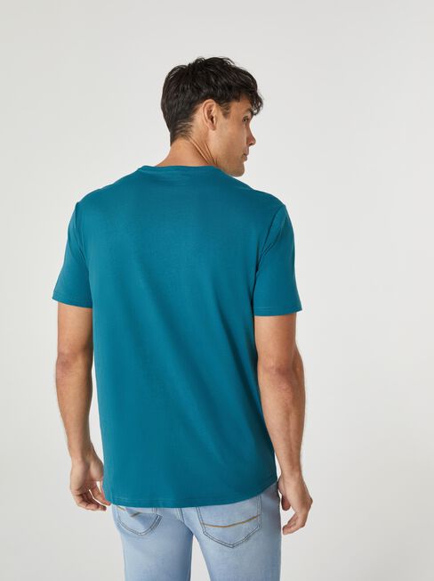 SS Brooks Print Crew Tee, Grey, hi-res