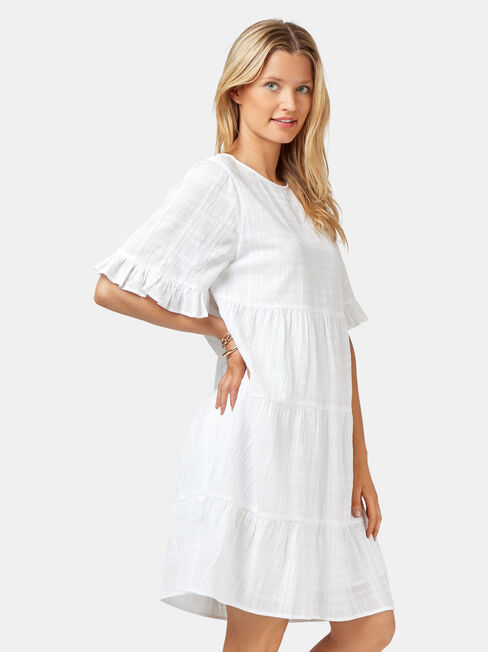Julia Kaftan Dress, White, hi-res