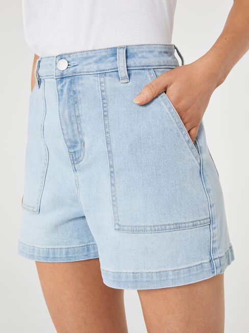 Olivia Denim Utility Short, LightWash, hi-res