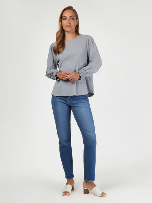 Tessa Textured Top, Grey, hi-res