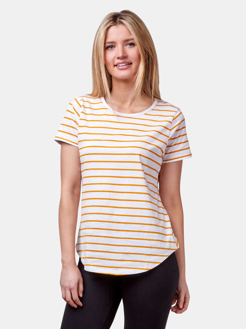 Essential Crew Neck Tee, Yellow, hi-res