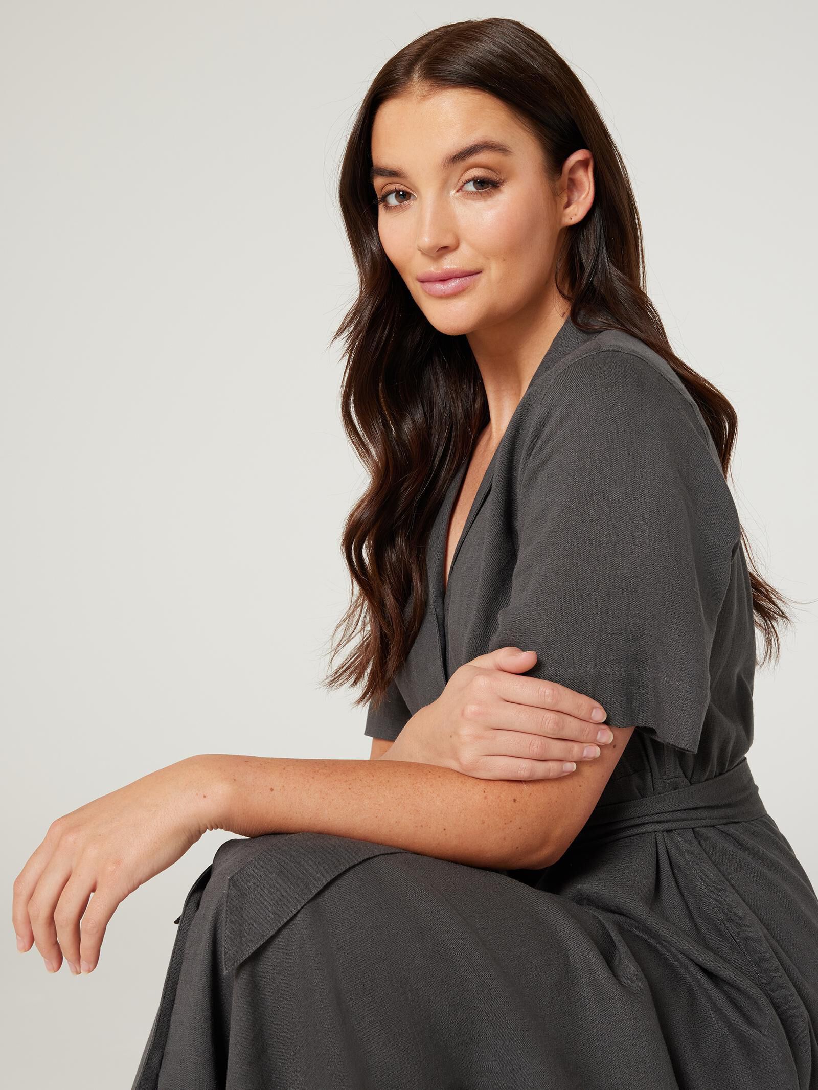 Charcoal shirt dress cheap