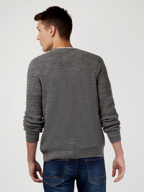Spencer Textured Crew Knit, Grey, hi-res