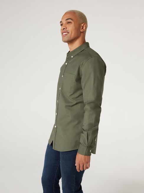 LS Heston Oxford Shirt, Green, hi-res