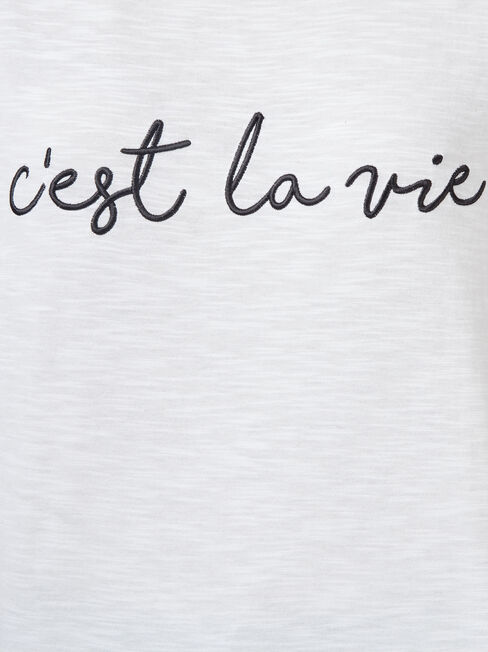 Cest La Vie Slogan Tee, White, hi-res