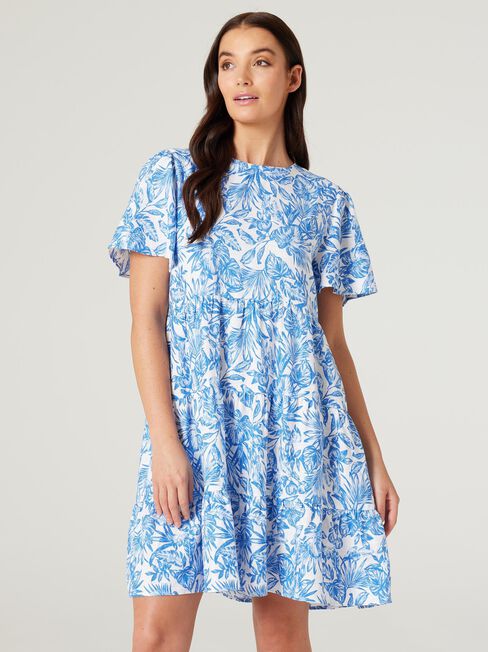 Bobby Tiered Dress, Blue, hi-res