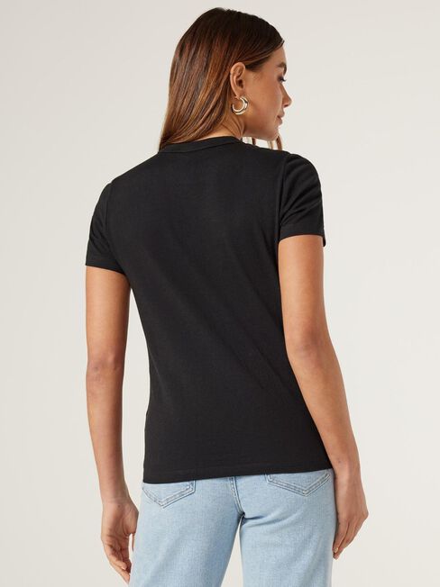 Classic Crew Neck Tee, Black, hi-res