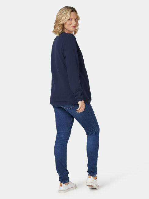 Violet Cross Over Maternity Sweat, Blue, hi-res