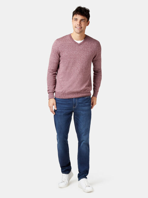 Blake V-Neck Knit, Red, hi-res