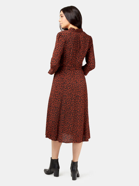 Mishy Midi Shirt Dress, Brown, hi-res