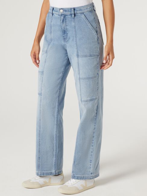 Racquel Cargo Jean, Mid Indigo, hi-res