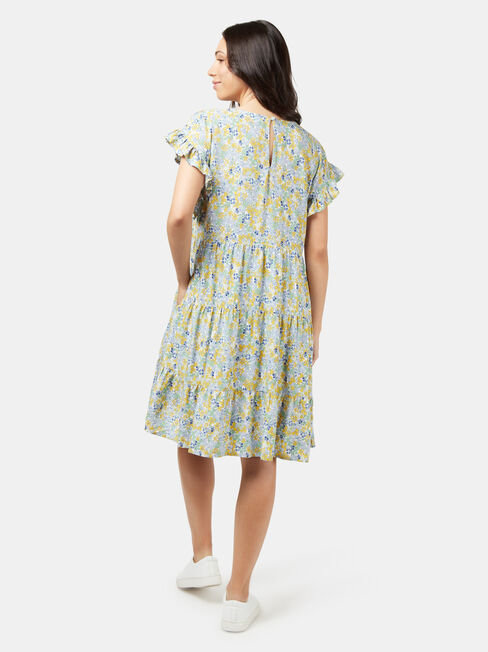 Aimee Tiered Mini Dress, Green, hi-res