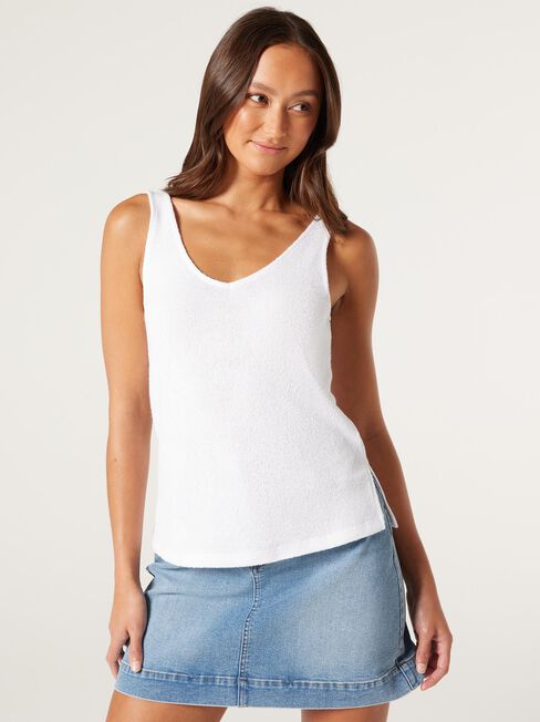 Samira Knit Tank, White, hi-res