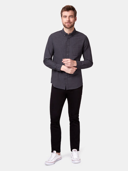 Bennett Long Sleeve Textured Shirt, Black, hi-res