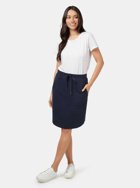 Julie Jersey Slub Skirt, Blue, hi-res