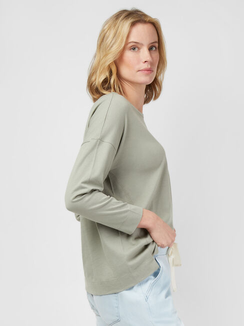 3/4 Sleeve Drop Shoulder Tee, Coloured, hi-res