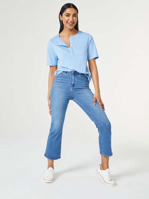 Soho Press Stud Jersey Top | Jeanswest