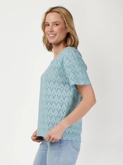 Alexa Cotton Tee, Blue, hi-res