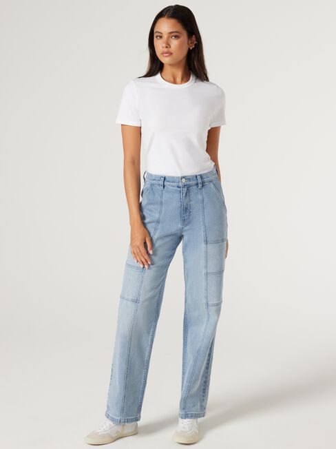 Racquel Cargo Jean, Mid Indigo, hi-res