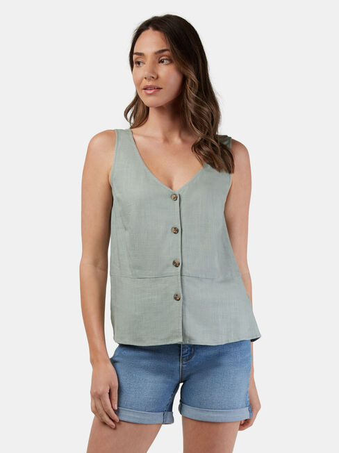 Tyla V-Neck Tank, Green, hi-res