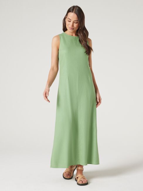 Ulla Slip Dress, Green, hi-res